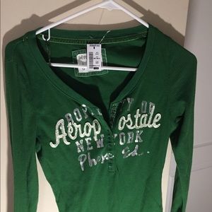 Aeropostale long sleeve green shirt